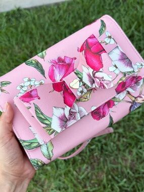 Betsey Johnson Pink Floral Crossbody Bag